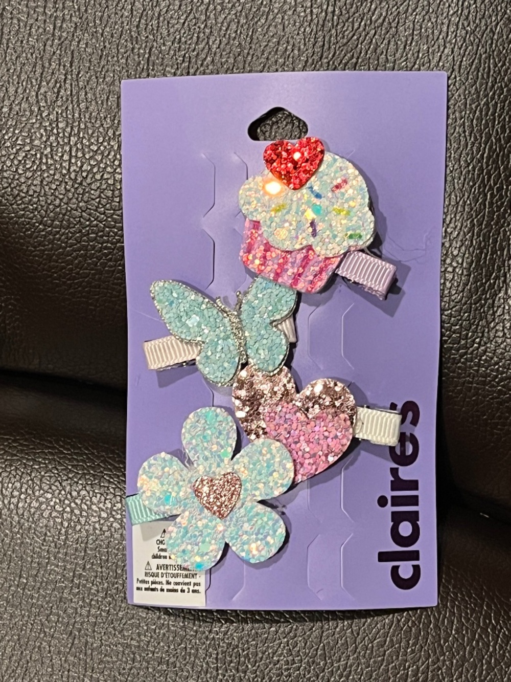 Claire’s 4-pm of glitter hair clips NWT
